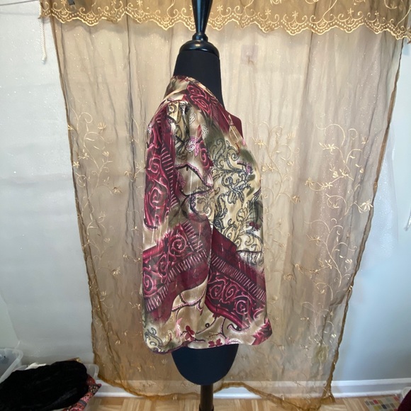 Size 14 L Vintage Chiffon Floral Cardigan - Picture 9 of 12